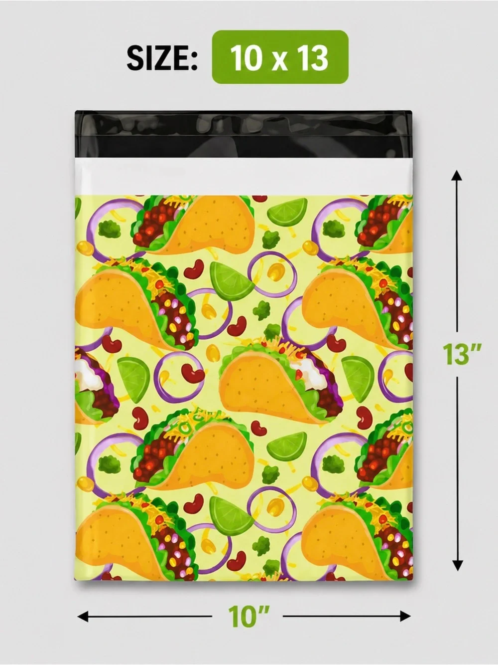 25 Taco Fiesta Polymailers 10x13 Bright Fun Shipping Bags Boutique Packaging 🌮